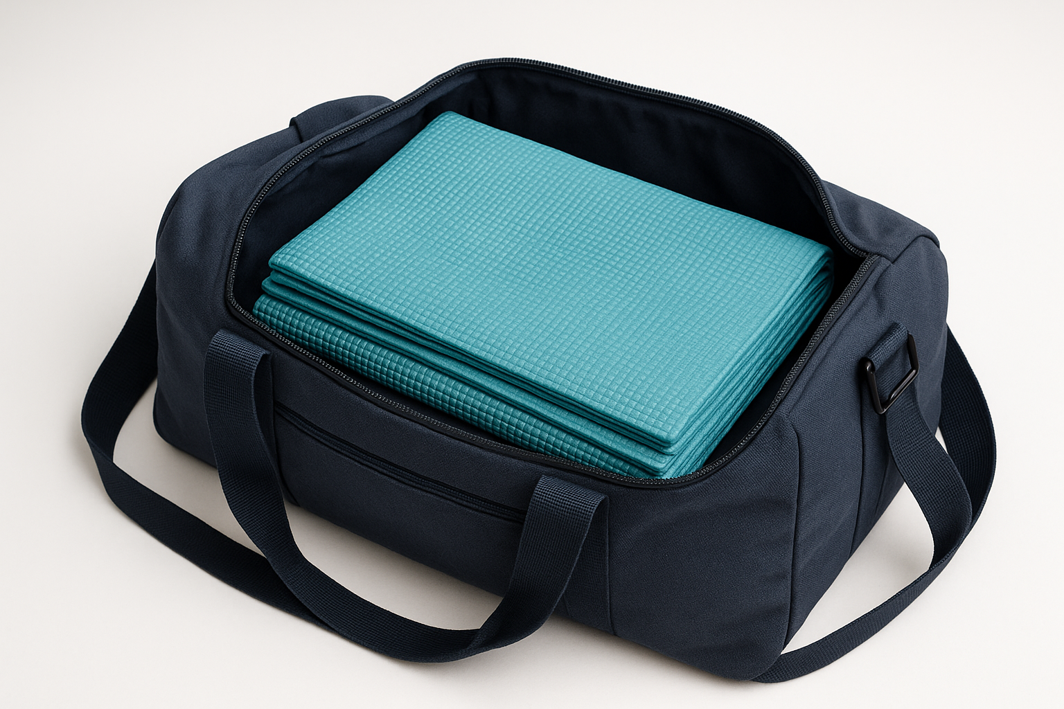 foldable yoga mat in duffle bag