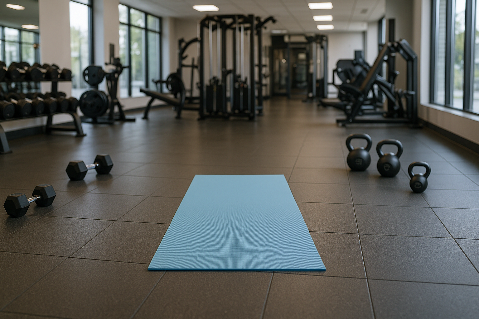 yoga mat in a gym